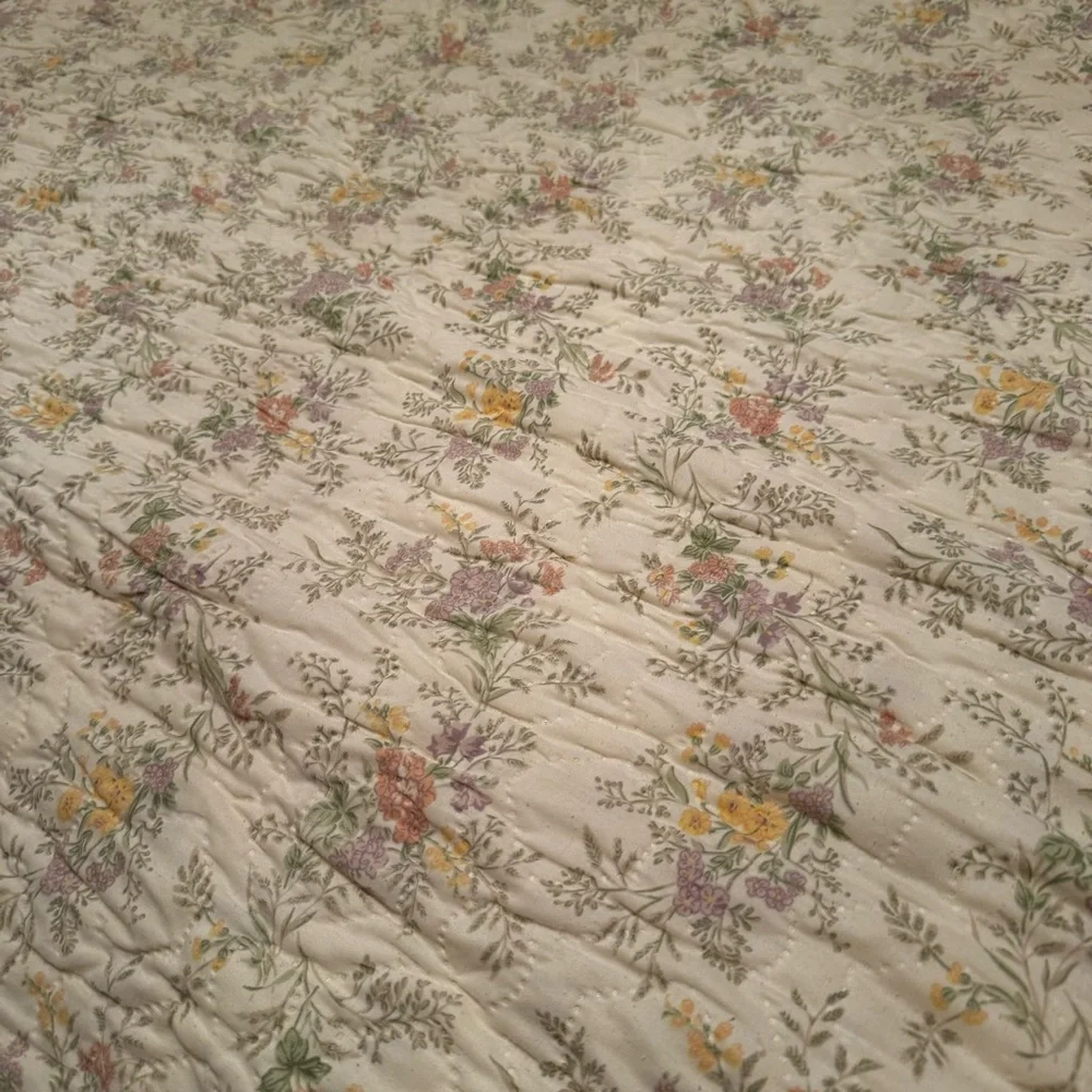 Vintage 60s 70s Cannon Floral Bedspread  Floral ~ QUEEN